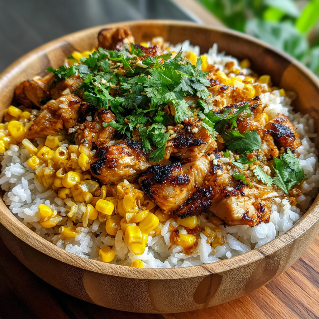 Street Corn Chicken Rice Bowl