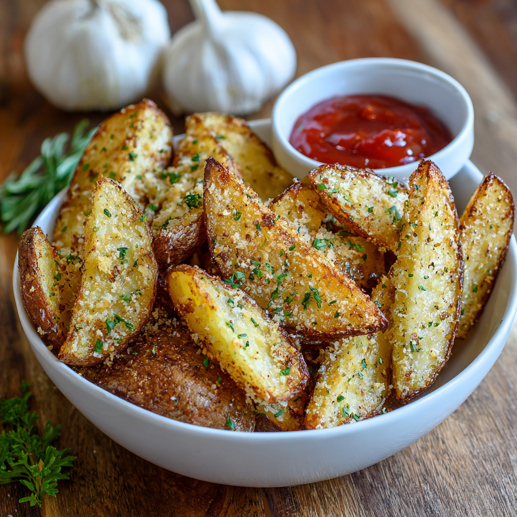 Baked Garlic Parmesan Potato Wedges