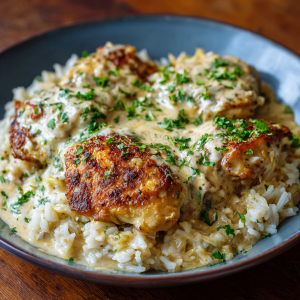 Creamy Smothered Chicken and Rice