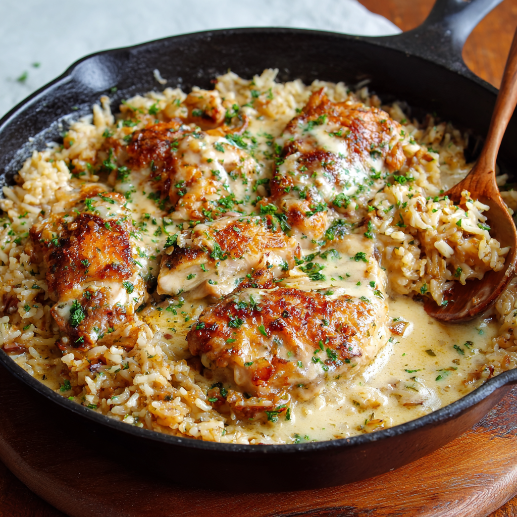 Creamy Smothered Chicken and Rice