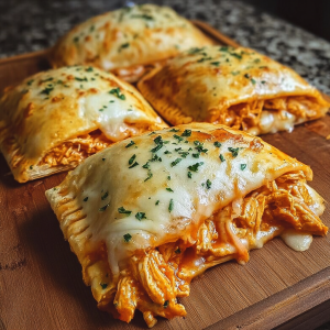Ooey-Gooey Buffalo Chicken Pizza Pockets