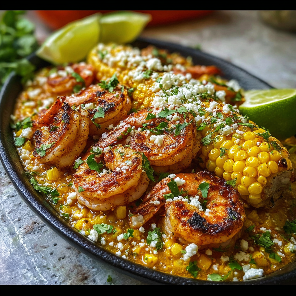 Mexican Street Corn and Shrimp