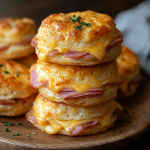 Ham and Cheese Butter Swim Biscuits