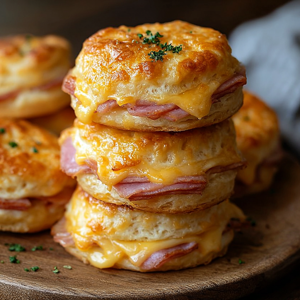 Ham and Cheese Butter Swim Biscuits
