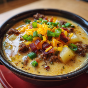 Cheesy Hamburger Potato Soup