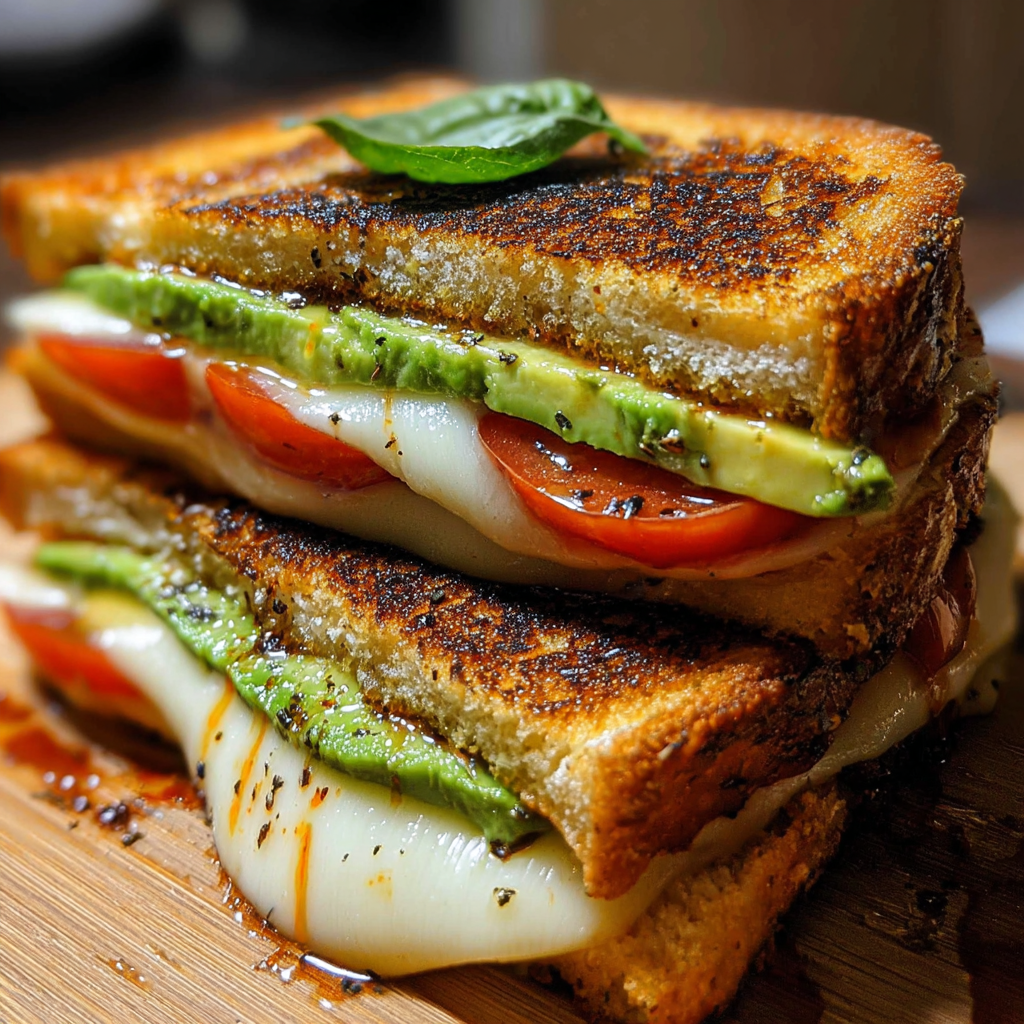 Avocado, Mozzarella, and Tomato Grilled Cheese