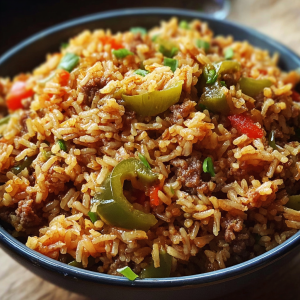 Cajun Rice with Green Bell Peppers