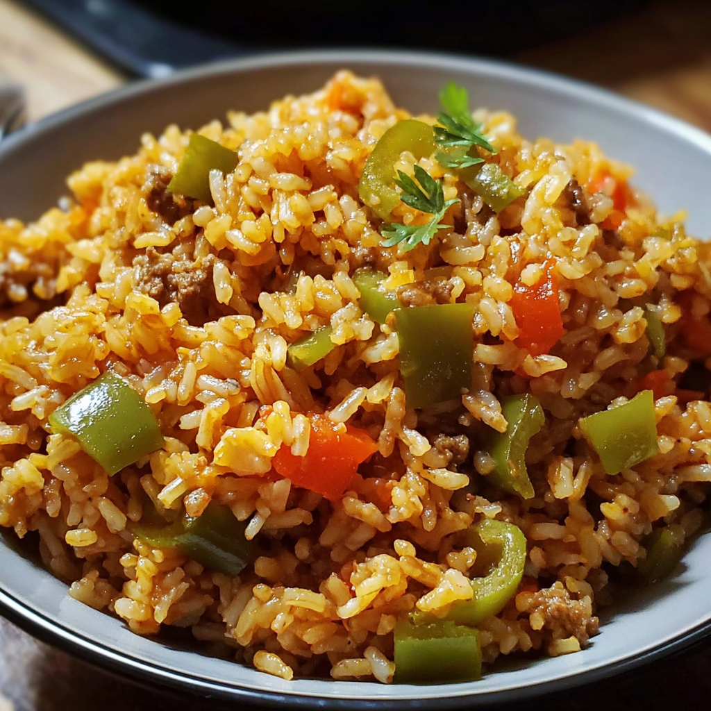 Cajun Rice with Green Bell Peppers