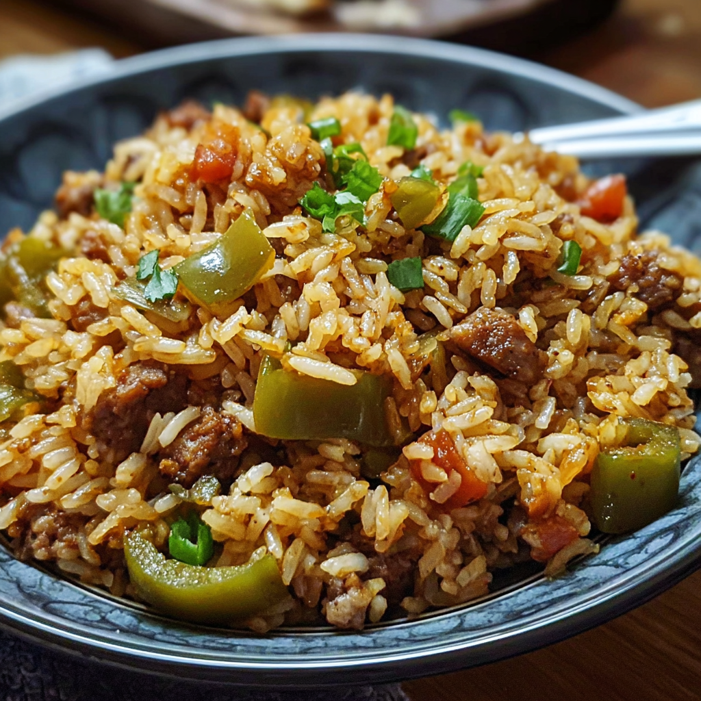Cajun Rice with Green Bell Peppers