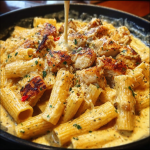 Chicken and Rigatoni in Parmesan Sauce