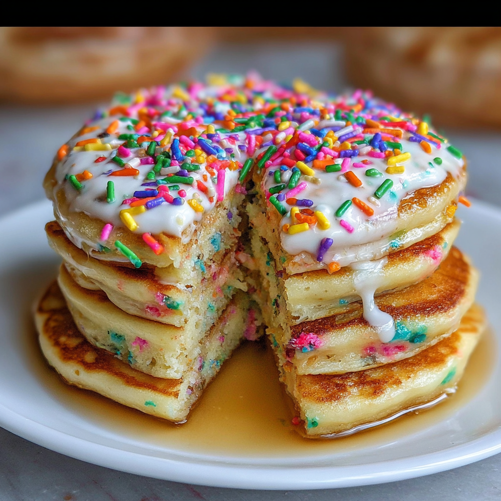 Cake Batter Funfetti Pancakes