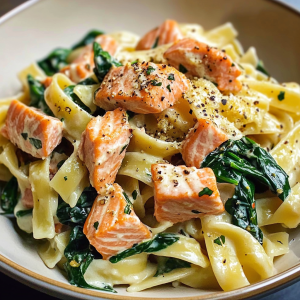 Salmon Spinach Pasta
