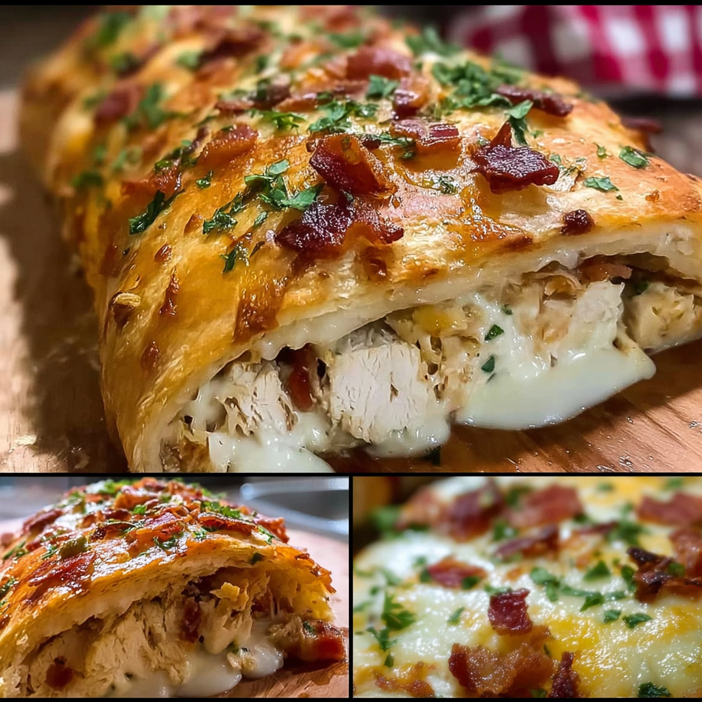 Chicken Bacon Ranch Stromboli