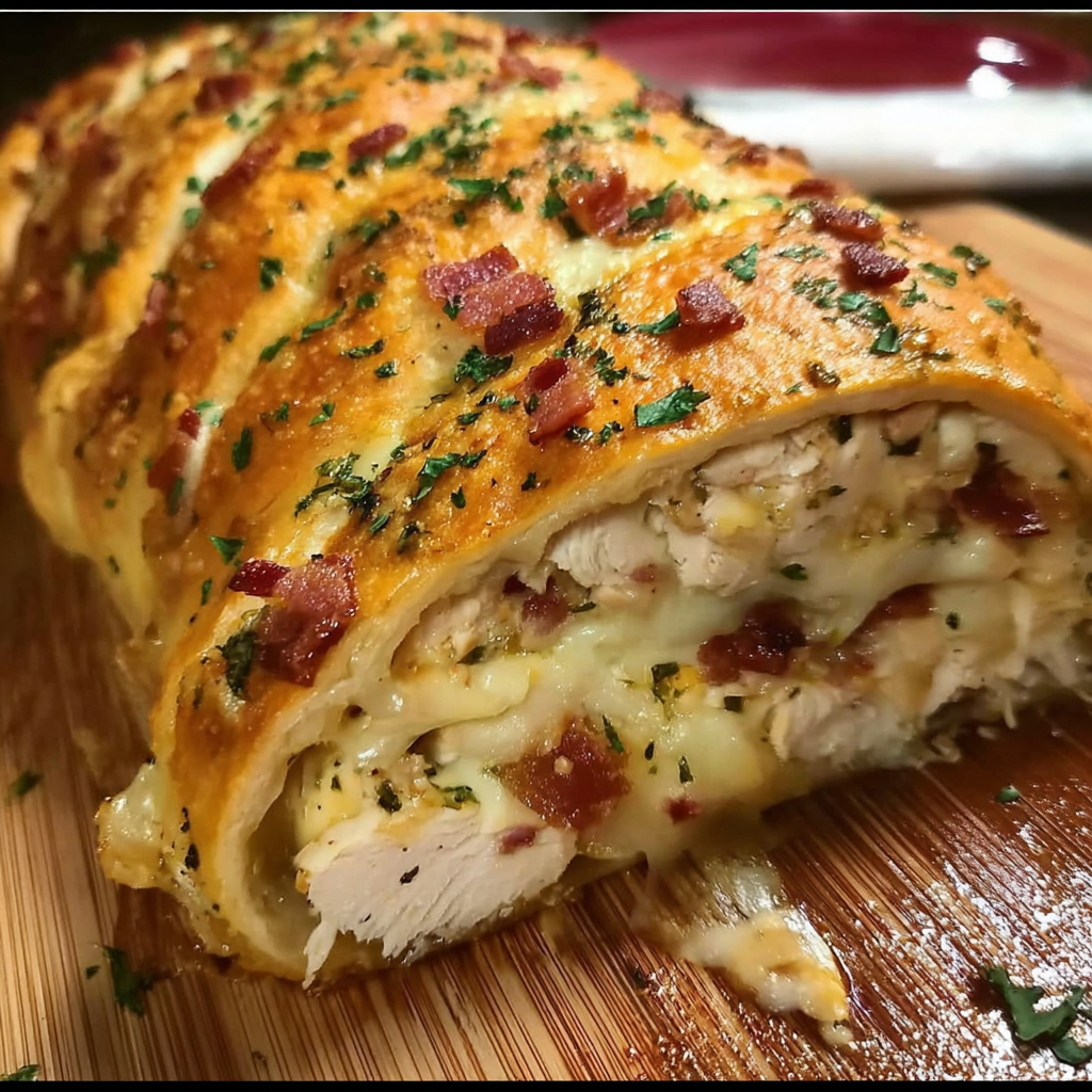 Chicken Bacon Ranch Stromboli