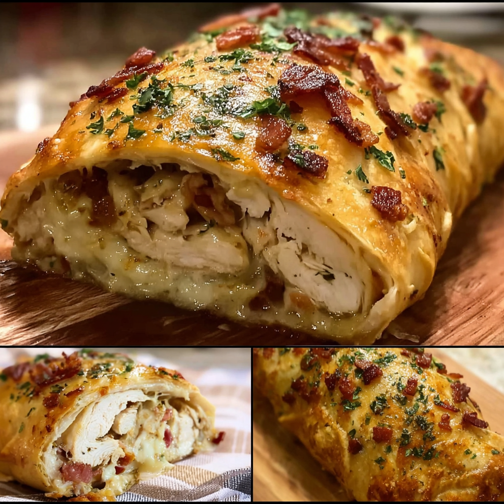 Chicken Bacon Ranch Stromboli