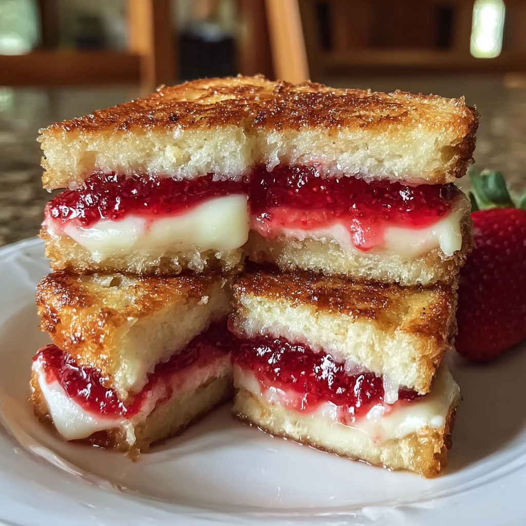 Fried Strawberry Cheesecake Sandwiches
