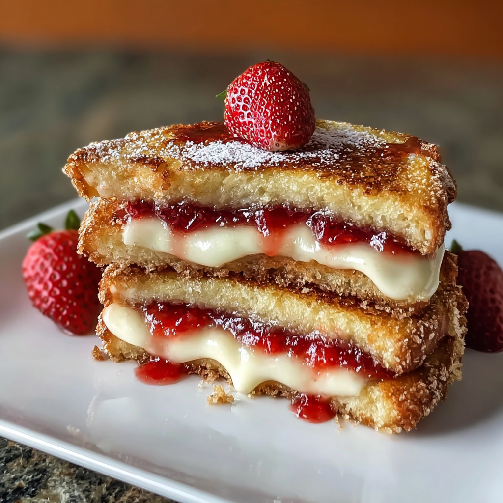 Fried Strawberry Cheesecake Sandwiches
