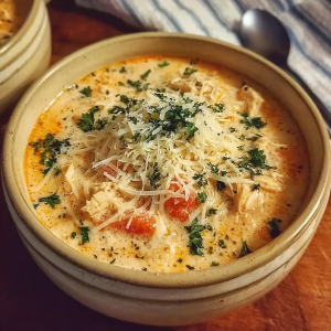 Crock Pot Creamy Chicken Parmesan Soup