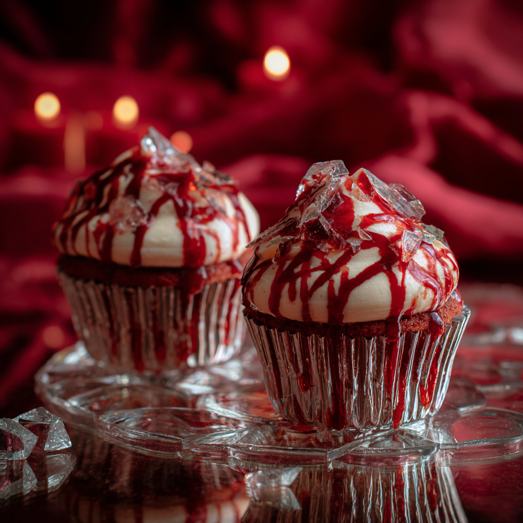 Bloody Broken Glass Cupcakes